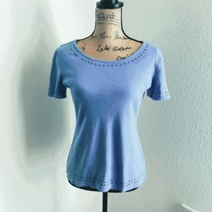 💙NY & Company Women's Blue Flutter- sleeve Top
